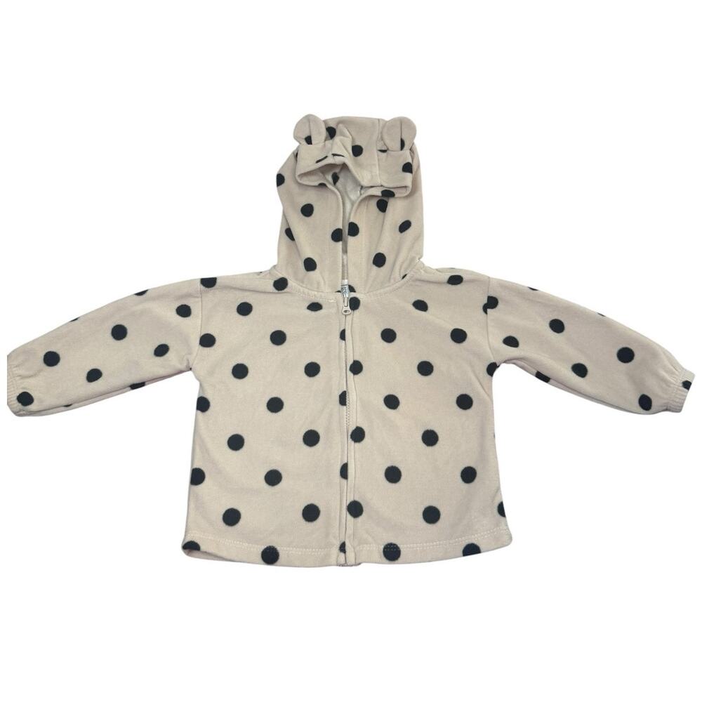 Carter's Zip Up Sweater Baby Girl Hooded Off White 9 Months